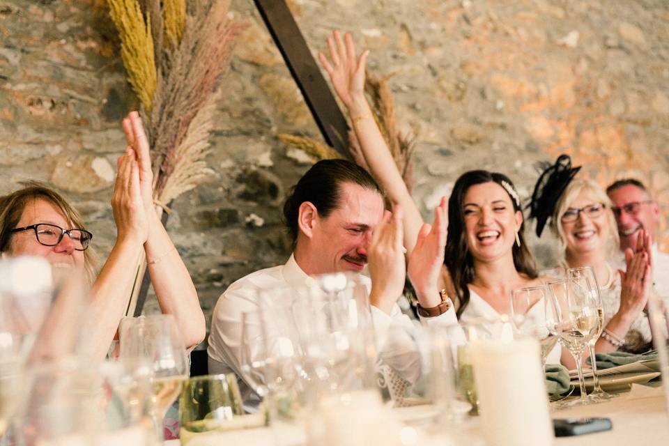 Happy moments at a wedding