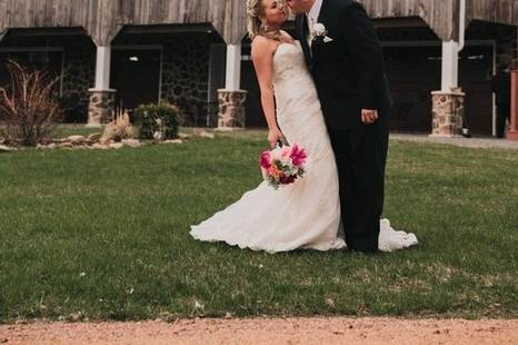 Front of barn ceremony