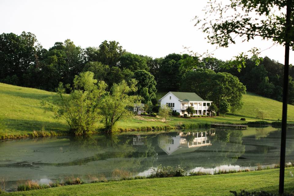 Pond view of the house