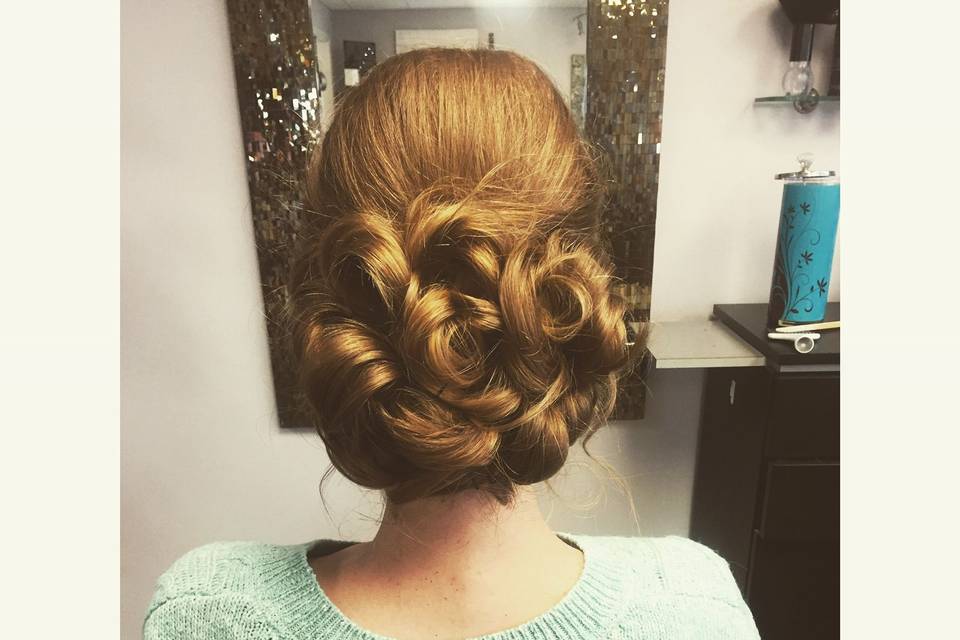 Curls and updo