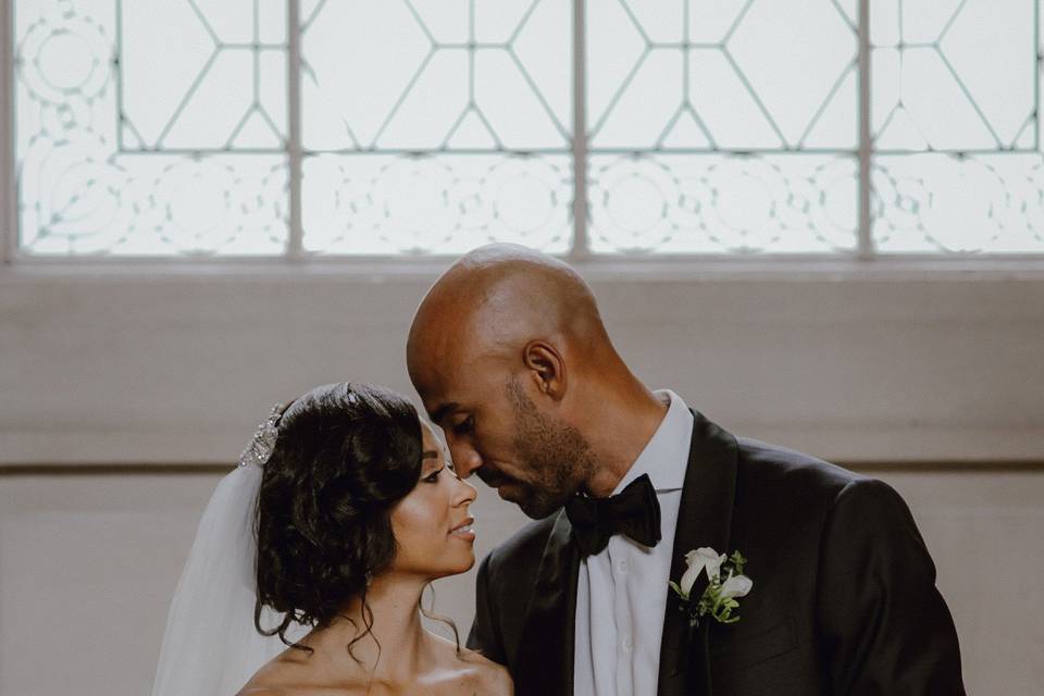 Elegant bride and groom