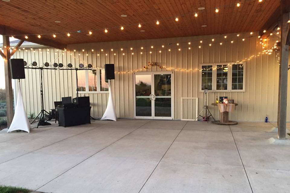 Dance floor on the patio