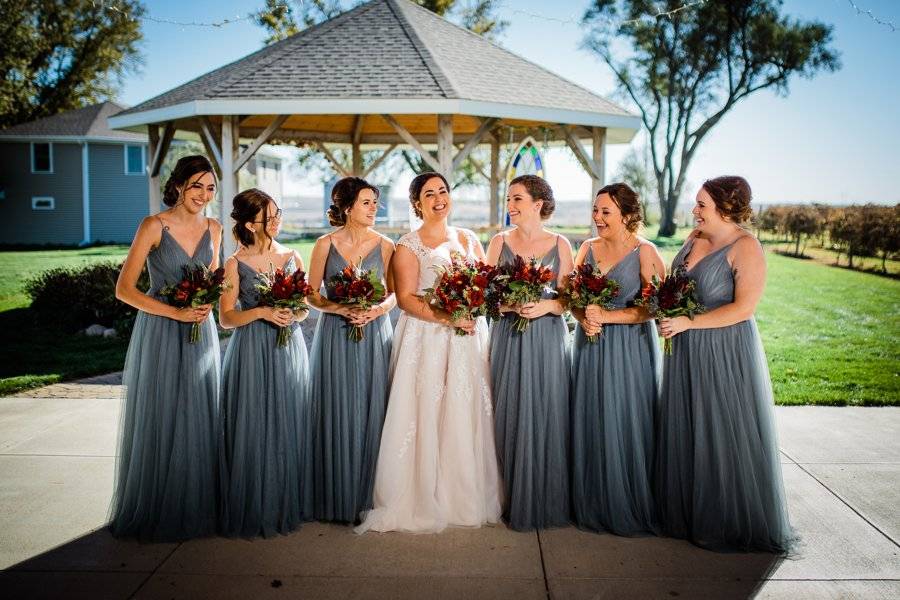 Bridesmaids group photo