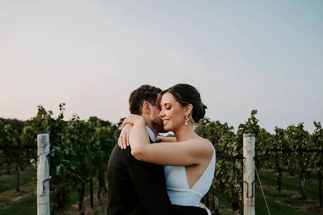Bride and Groom in the Vines
