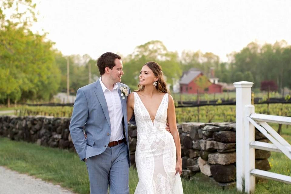 Couple by Stone Wall