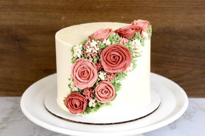 Pink Buttercream Floral Cake