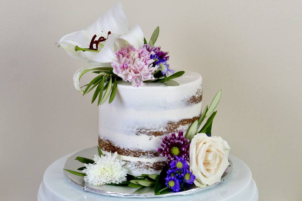 Rustic Purple Wedding Cake