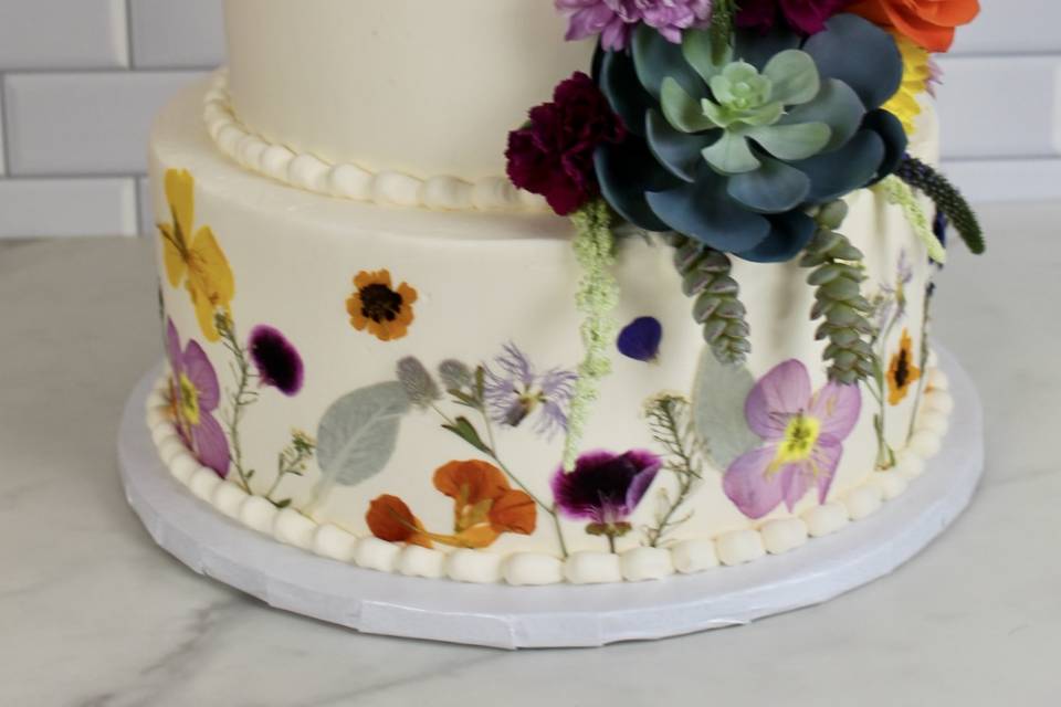Colorful Floral Wedding Cake