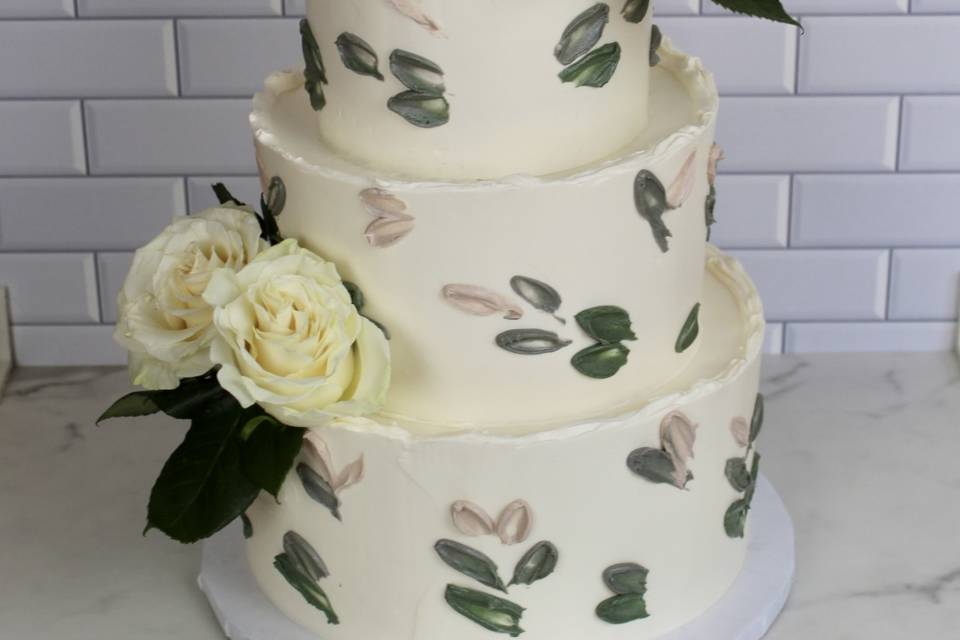 Palette Knife Wedding Cake