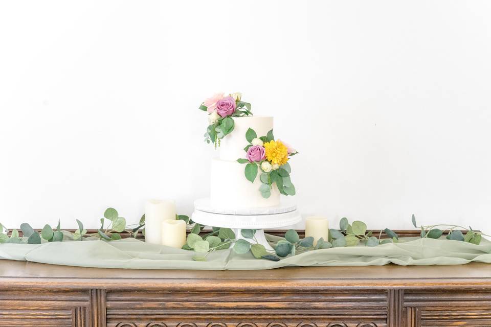 Fresh Floral Wedding Cake