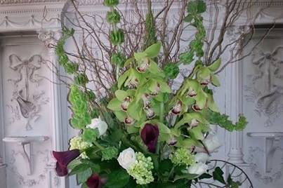 Leafy bouquet and white flowers