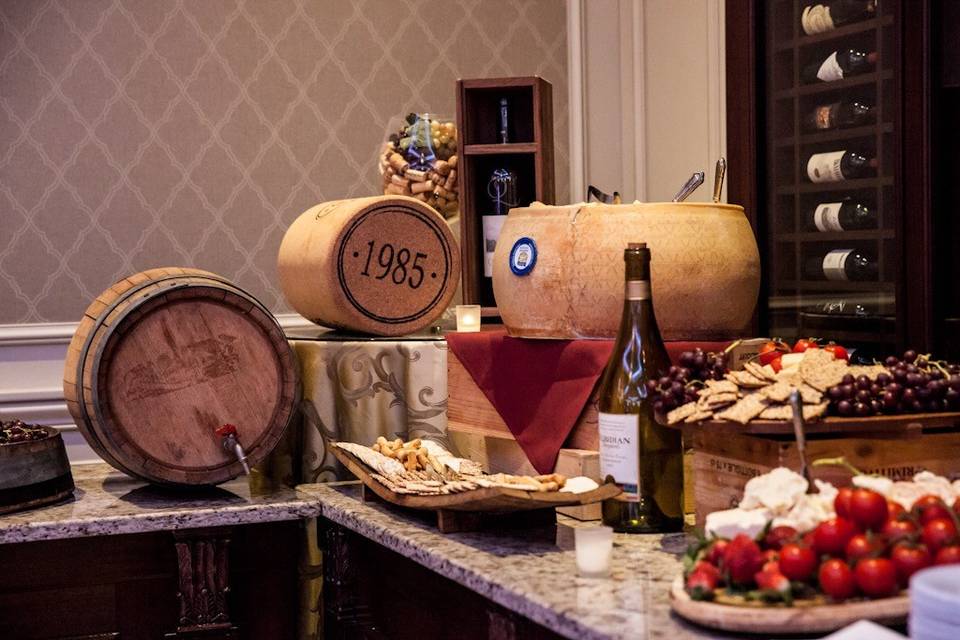 International cheese & wine cart