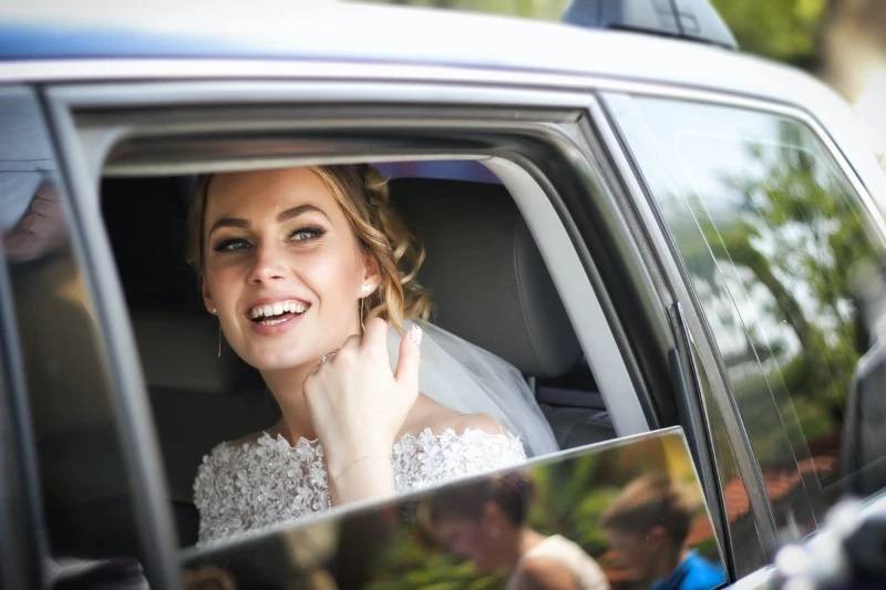 A bride arriving