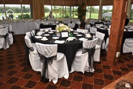 Table setup with centerpiece