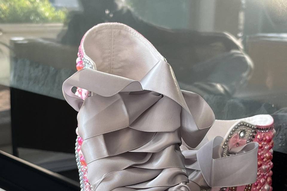 Pink wedding shoes