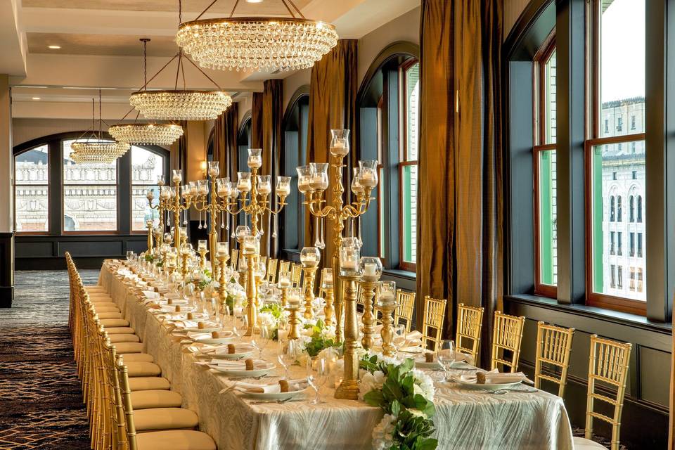 Reception table and candle stands