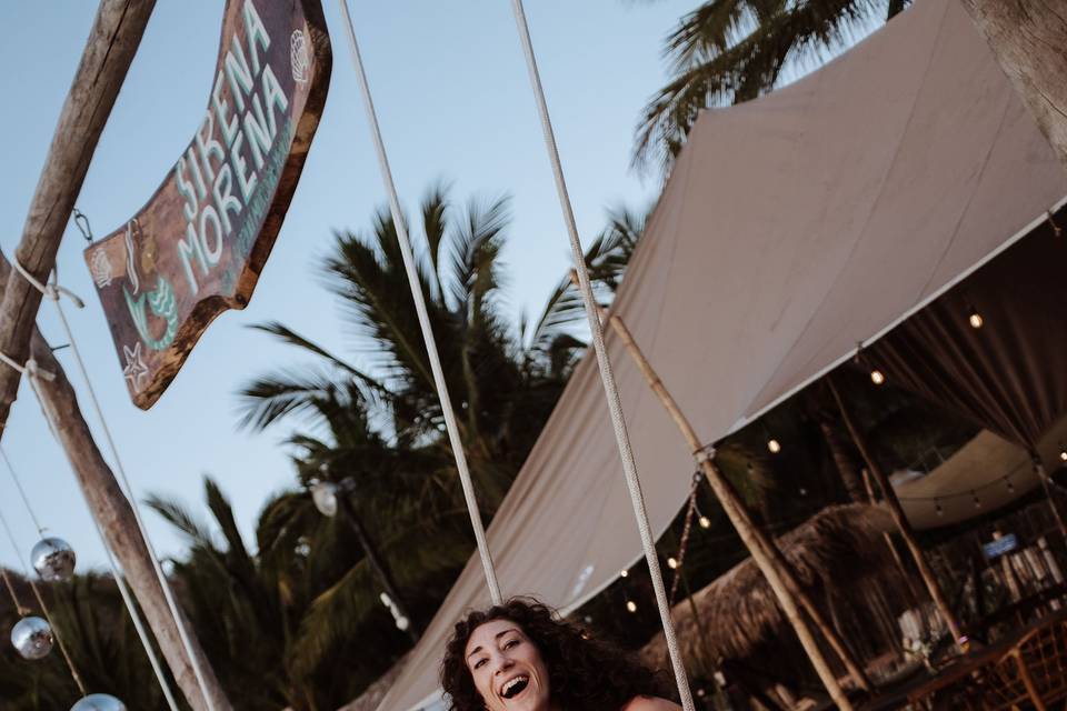 Swings at the beach