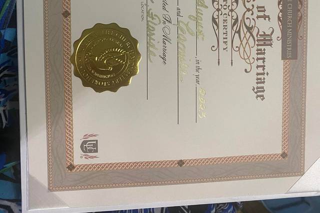 Wedding Certificate