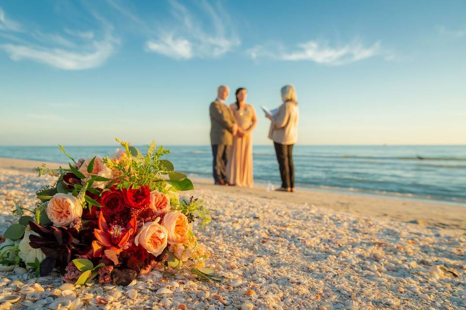 Private ceremony at the beach