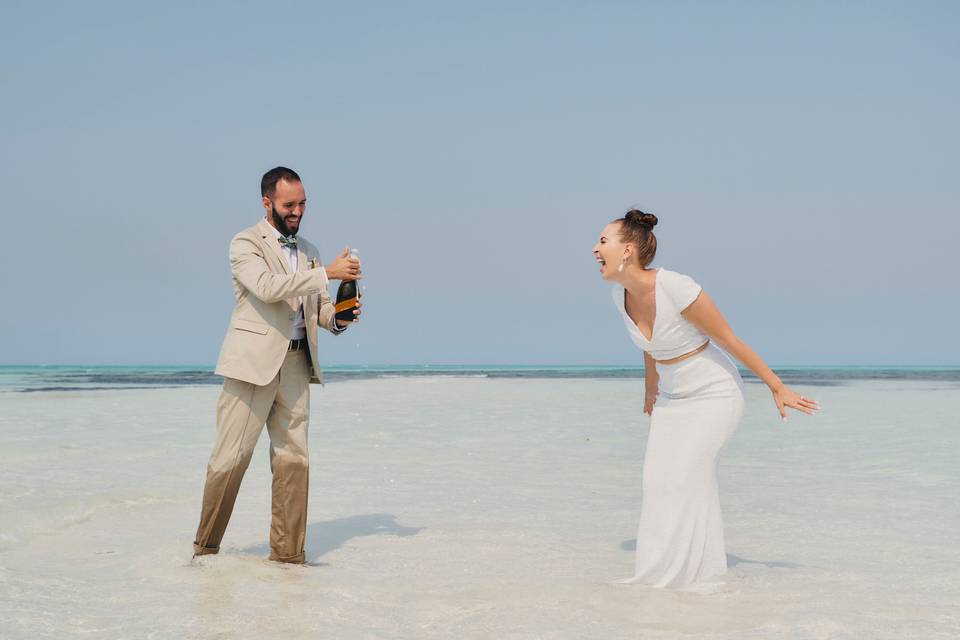 Sandbar wedding