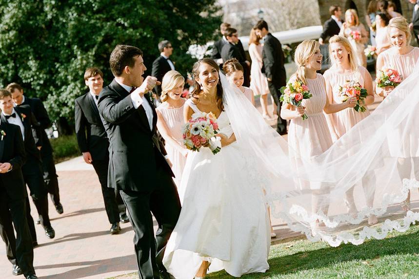 Couple with their guests