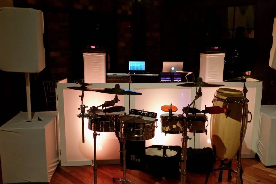 White Setup with Percussionist Drummer