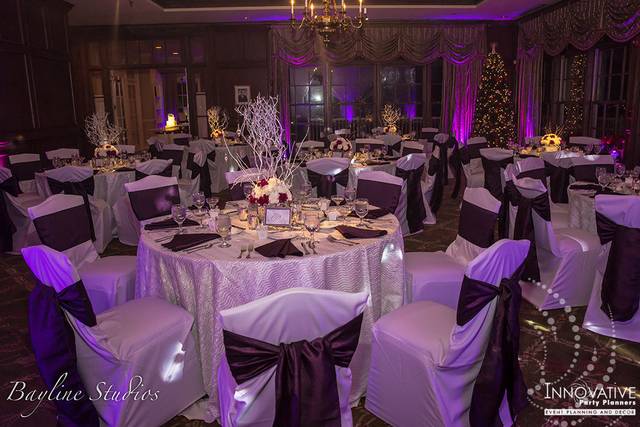Winter wonderland wedding reception, Rolling Road Golf Club