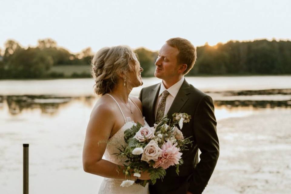 Boho fall wedding floral arch