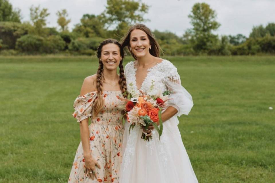 Bride and Bridesmaid