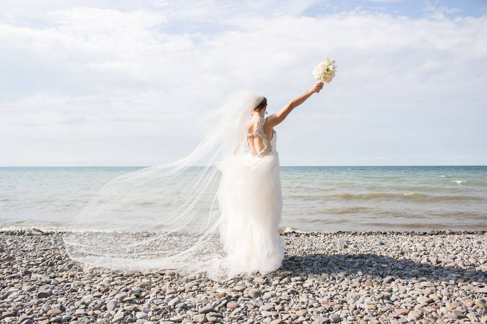 Bride on a beach