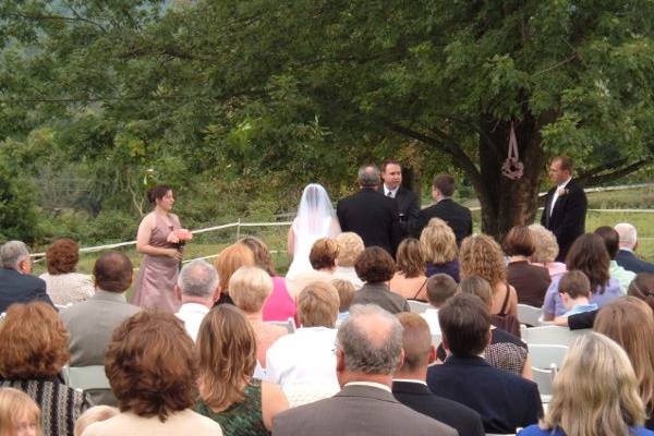 Outdoor wedding ceremony