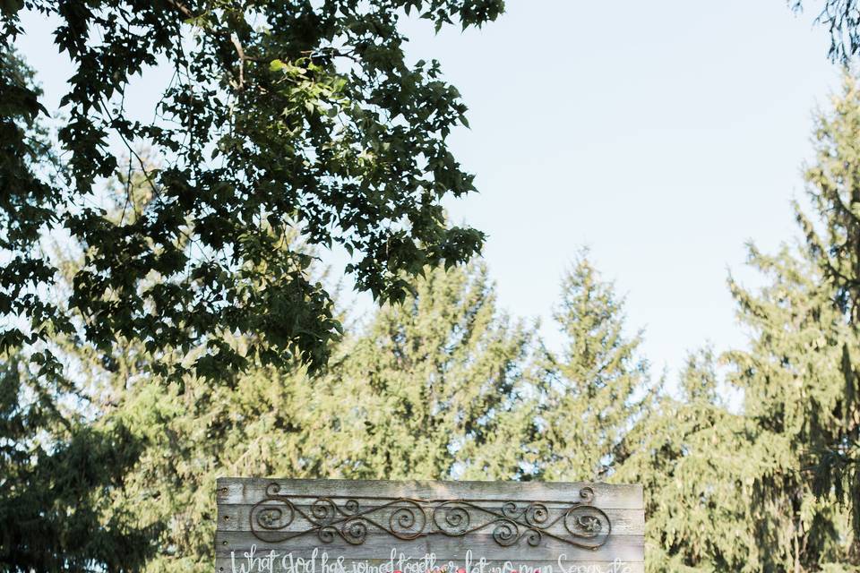 Wedding arch and aisle