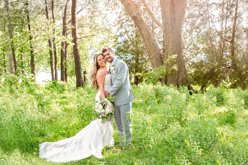 Newlyweds among nature