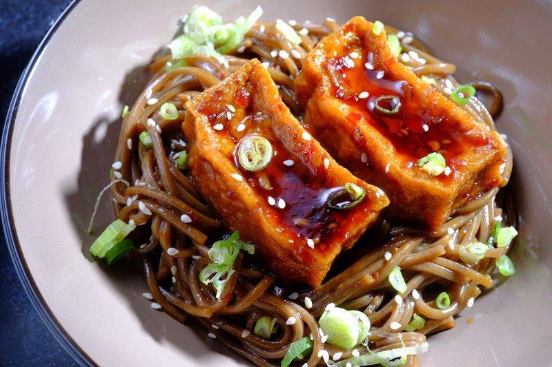 Sous Vide Tofu with Soba