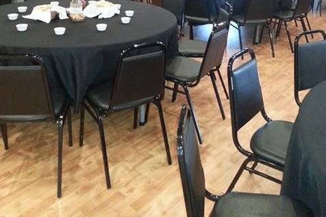 Black reception tables