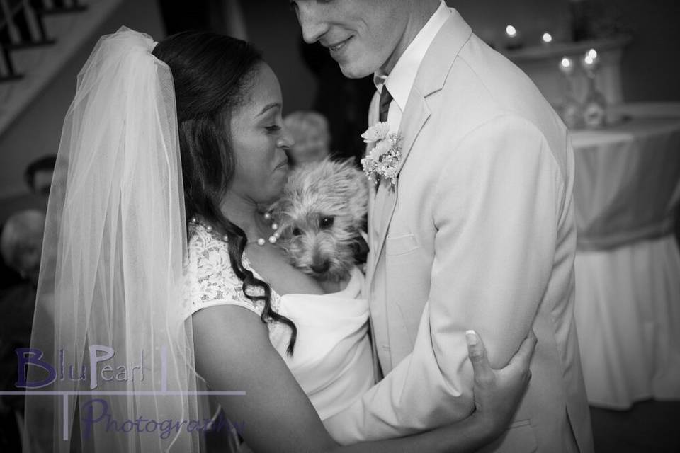 Couple's photo with their pet