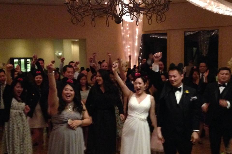 Couple and guests, a Disneyland wedding