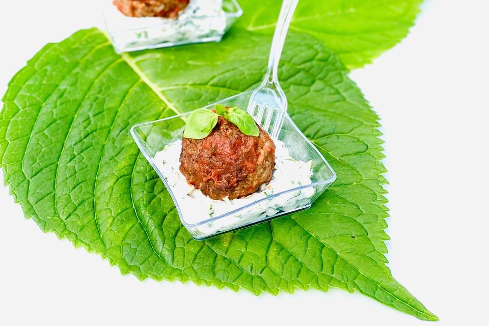 Mini meatball, basil ricotta