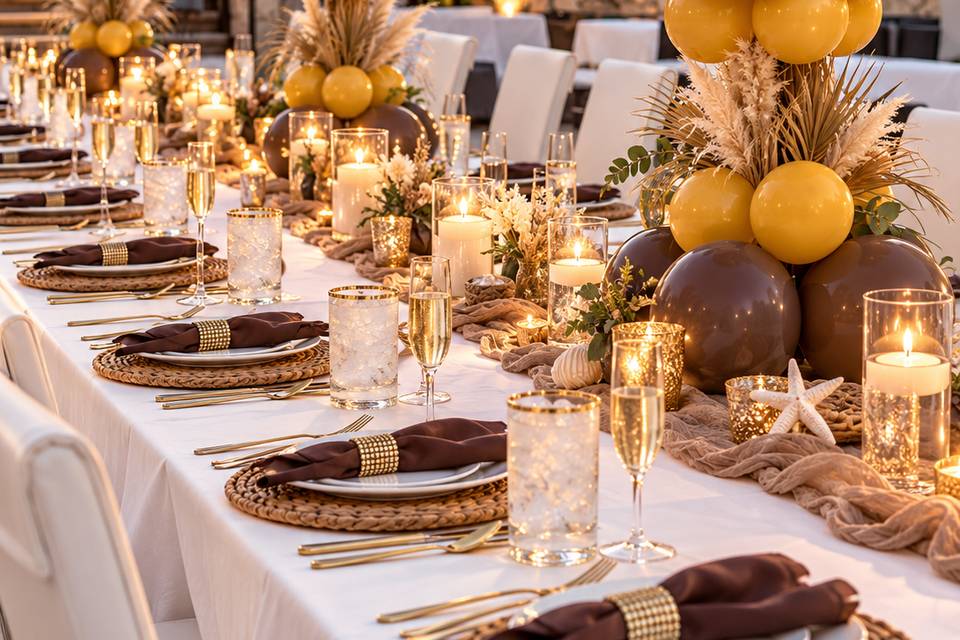 Chocolate/Gold Tablescape