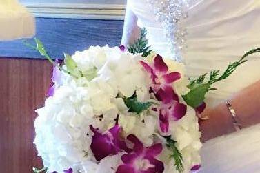 Hydrangeas and orchids bouquet
