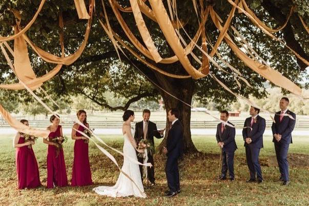 Outdoor wedding ceremony