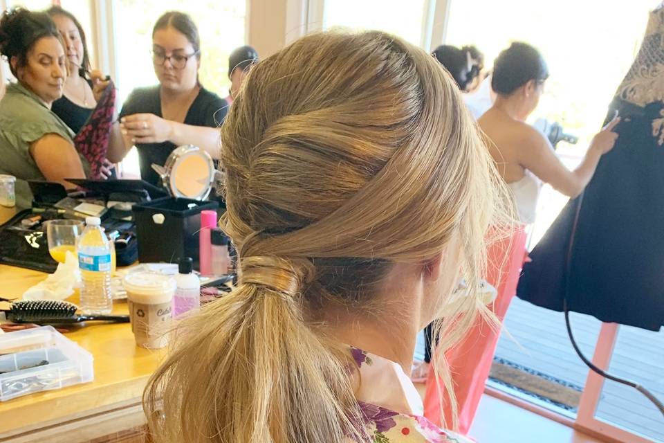 Bridesmaid low ponytail