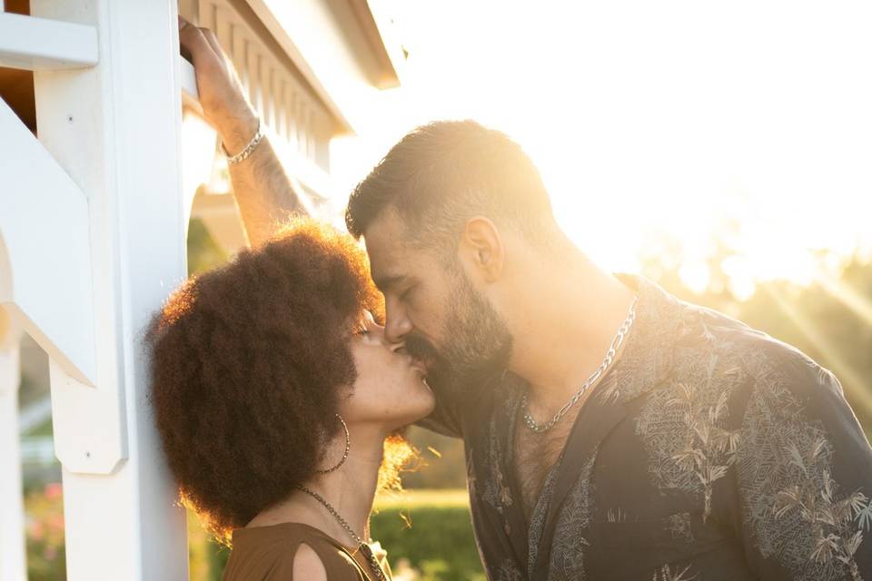 Kissing in the sunset