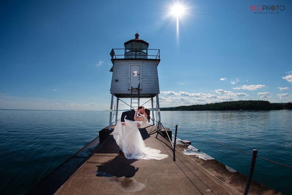 Couple at Two Harbors Pier