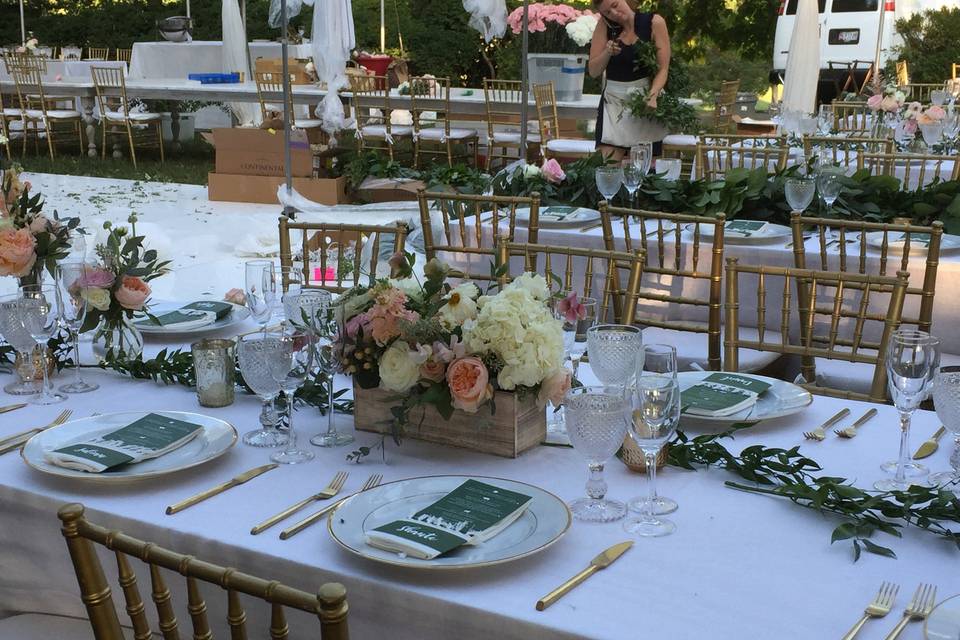 Bride by the head table