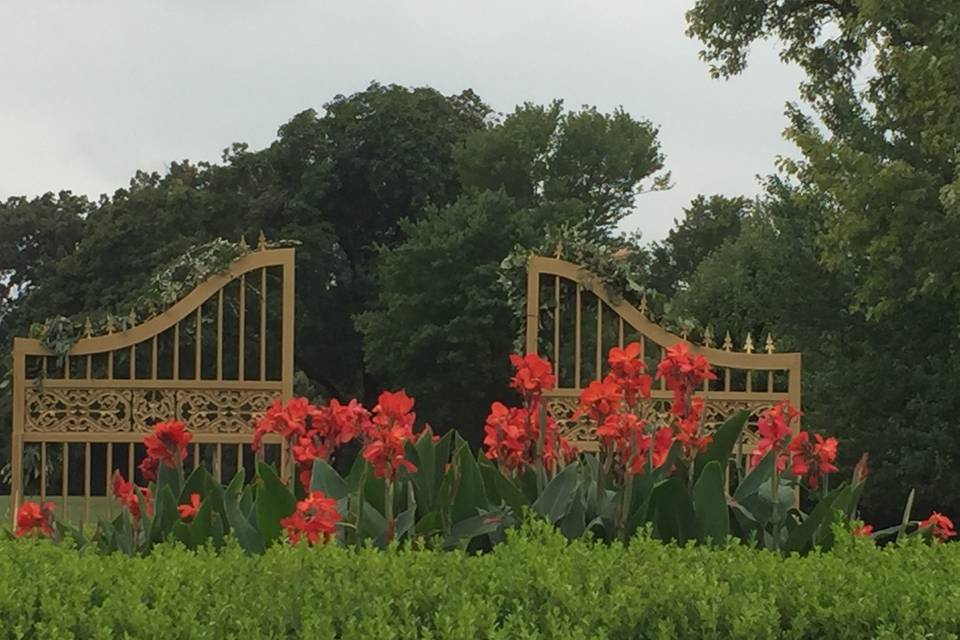 Flower field by the gate