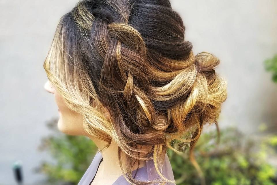 Low bun with braid