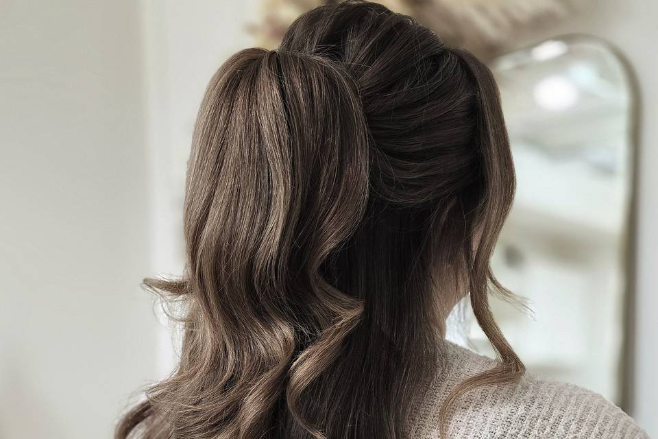 Volume half updo