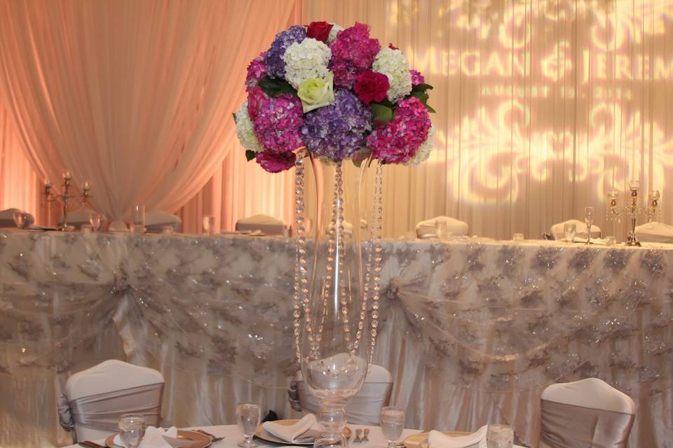 Pink and violet arrangement