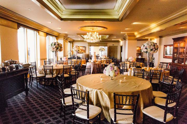 Reception hall and gold decor